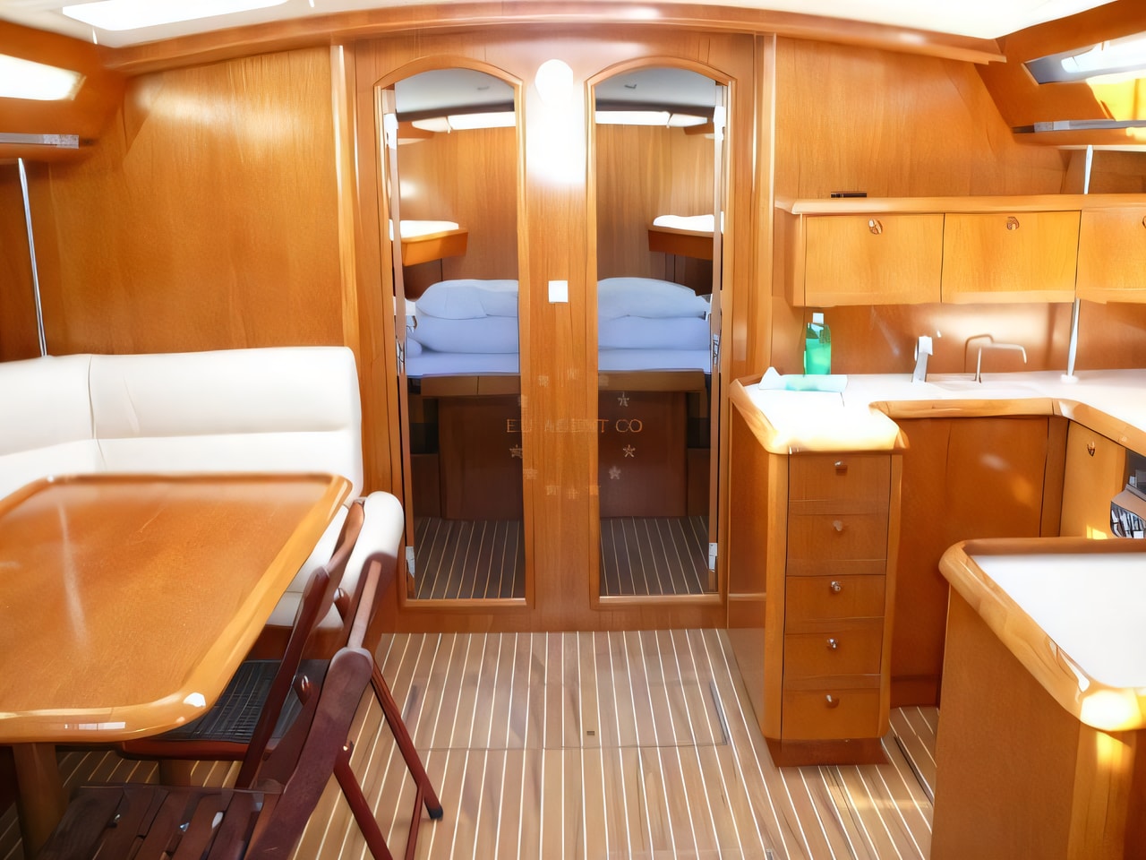 Layout of Sun Odyssey 52.2 Vintage sail boat with 5 cabins Croatia yacht charter