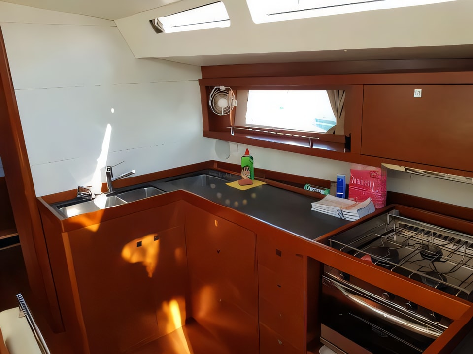 Interior of Oceanis 48 sail boat with 5 cabins Croatia yacht charter