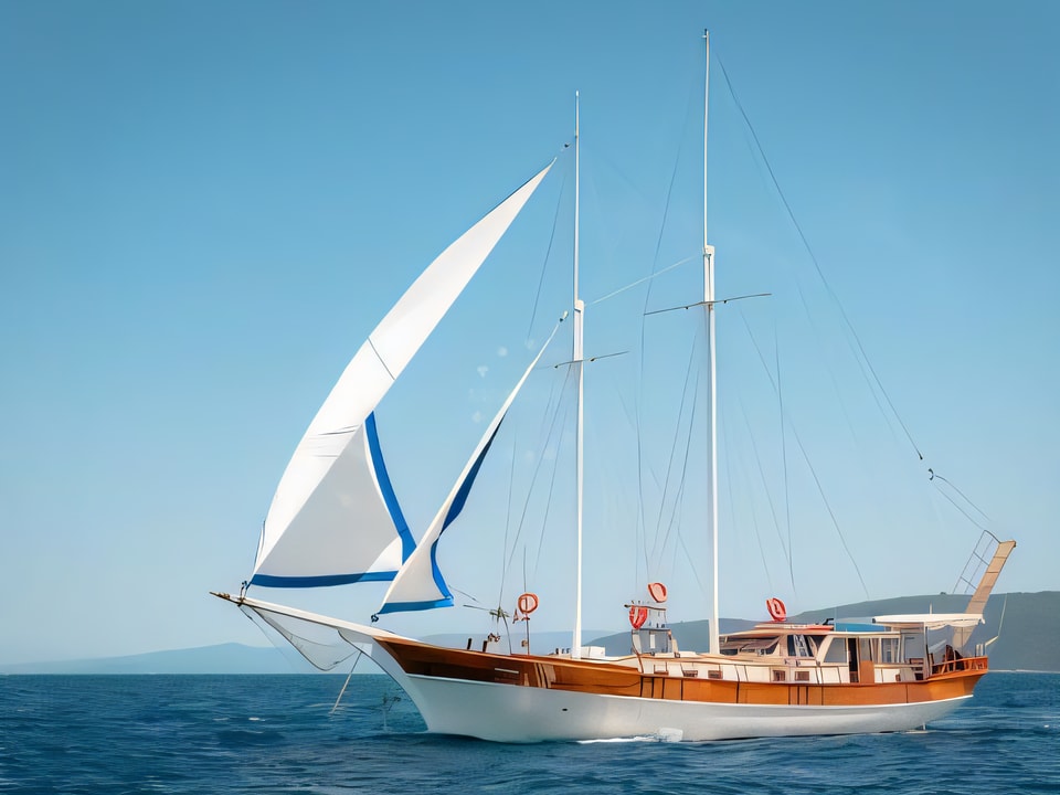 Exterior overview of Gulet Dona gulet or cruiser for charter from Split Port in the Split sailing area Croatia