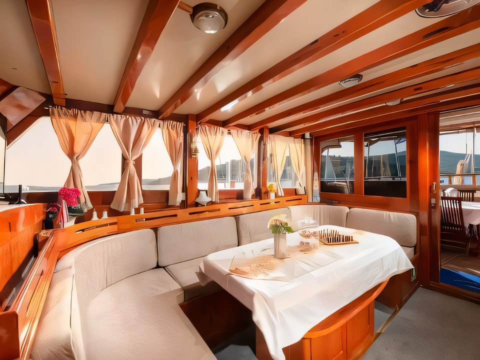 Interior of Gulet Dona gulet or cruiser with 5 cabins Croatia yacht charter