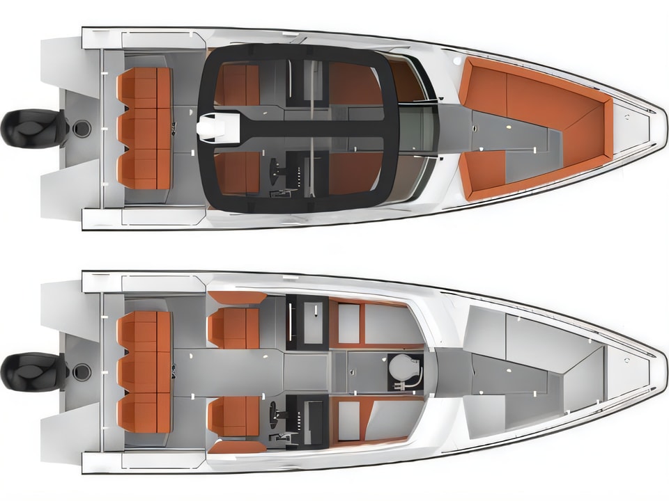 Axopar 24 TT yacht layout 0 cabins Croatia charter