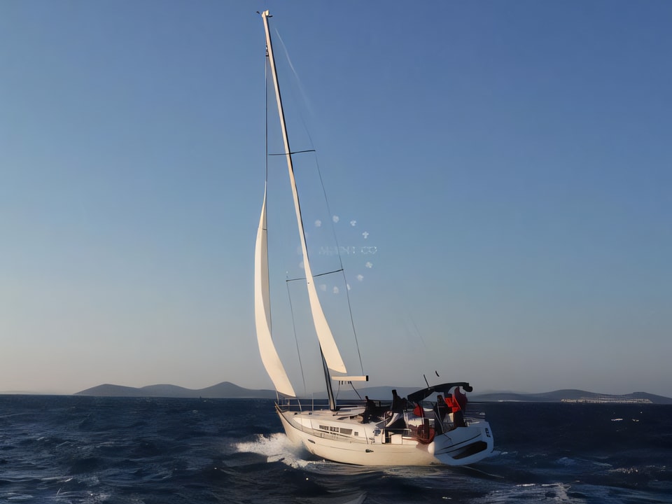 Exterior overview of Sun Odyssey 45 sail boat for charter from Vodice ACI Marina in the Sibenik sailing area Croatia