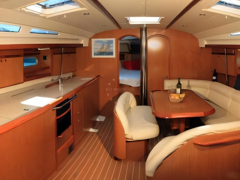 Interior of Sun Odyssey 45 sail boat with 4 cabins Croatia yacht charter