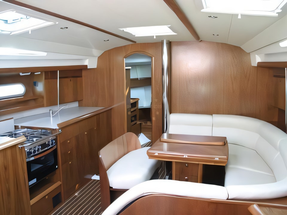 Interior of Sun Odyssey 49i sail boat with 4 cabins Croatia yacht charter