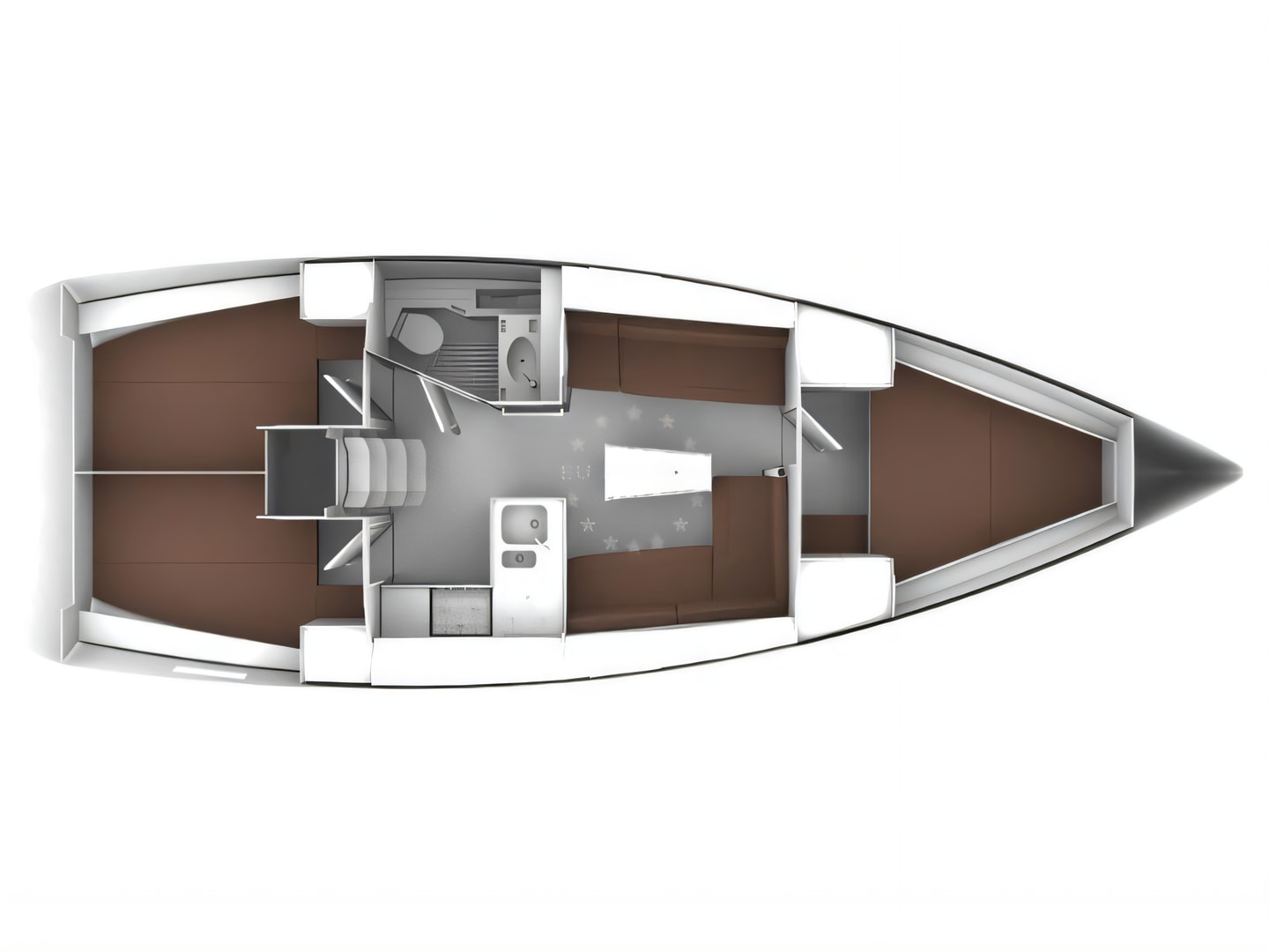 Bavaria Cruiser 37 yacht layout 3 cabins Croatia charter