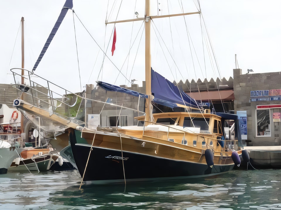 Exterior overview of Gulet gulet or cruiser for charter from Pirovac in the Sibenik sailing area Croatia