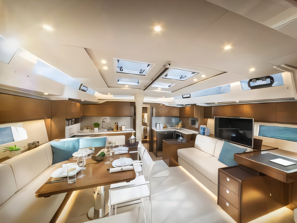 Interior of Bavaria Cruiser 57 sail boat with 4 cabins Croatia yacht charter