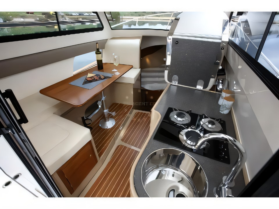 Interior of Leidi 800 motor boat with 2 cabins Croatia yacht charter
