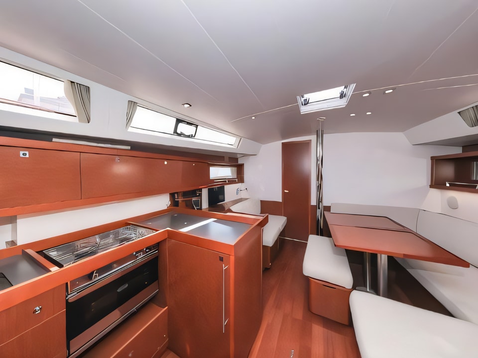 Interior of Oceanis 45 sail boat with 3 cabins Croatia yacht charter