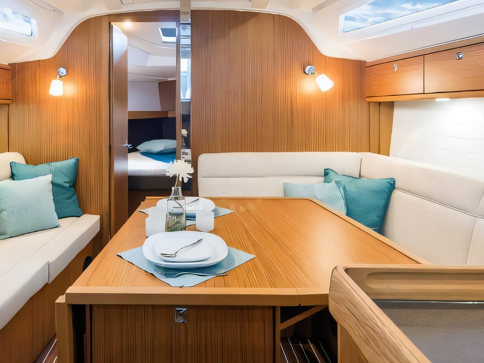 Interior of Bavaria Cruiser 37 / 2 cbs sail boat with 2 cabins Croatia yacht charter