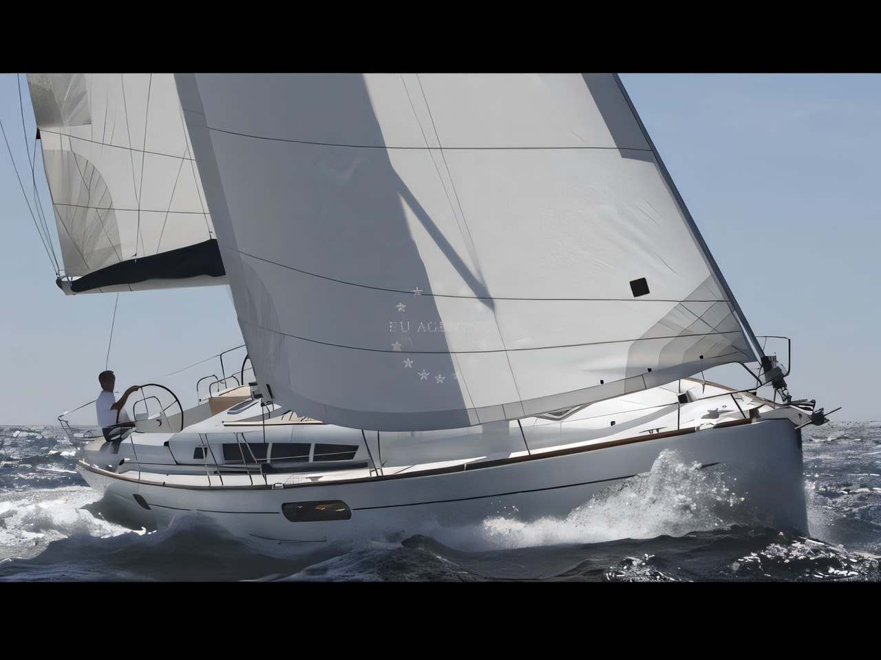 Exterior overview of Sun Odyssey 44i sail boat for charter from Pula Tehnomont Marina Veruda in the Istria / Kvarner sailing area Croatia