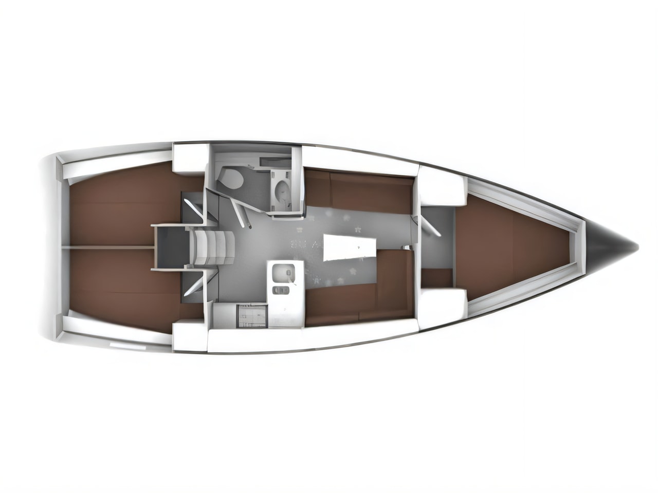 Interior of Bavaria Cruiser 37 sail boat with 3 cabins Croatia yacht charter