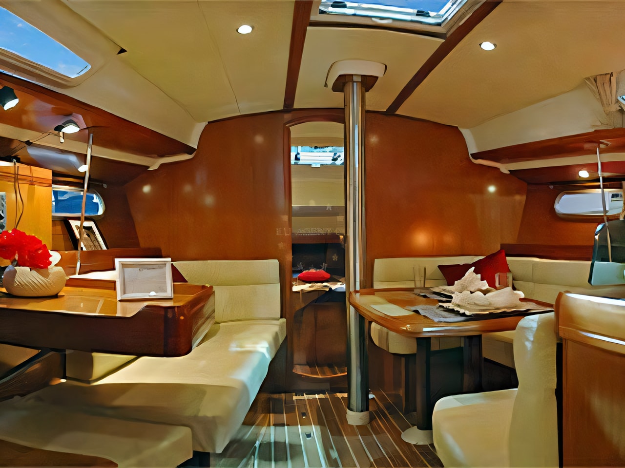 Layout of Sun Odyssey 39i sail boat with 3 cabins Croatia yacht charter