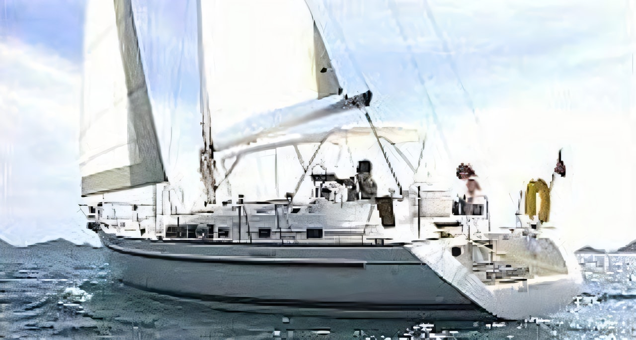 Exterior overview of Oceanis 40 sail boat for charter from Zadar Marina in the Kornati sailing area Croatia