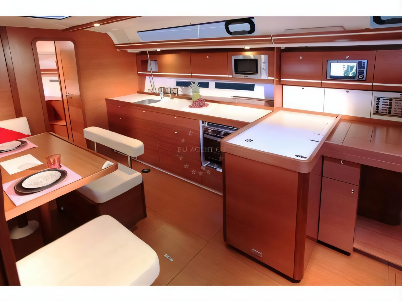 Layout of Dufour 450 / 2WC sail boat with 4 cabins Croatia yacht charter