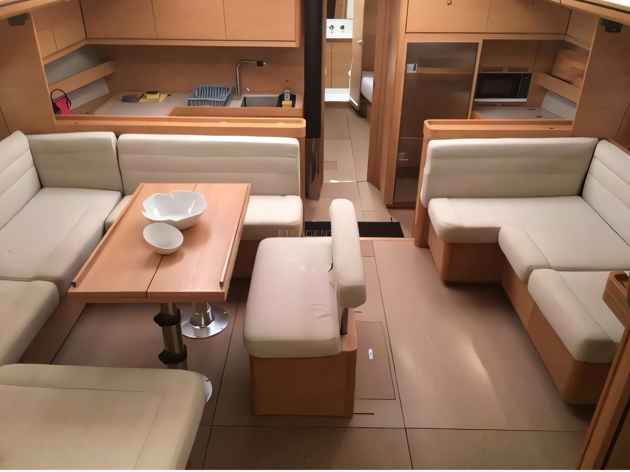 Layout of Dufour 560 sail boat with 6 cabins Croatia yacht charter