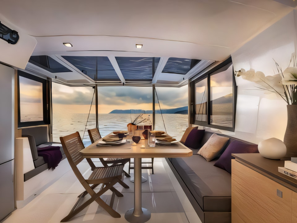 Interior of Bali 4.0 catamaran with 4 cabins Croatia yacht charter