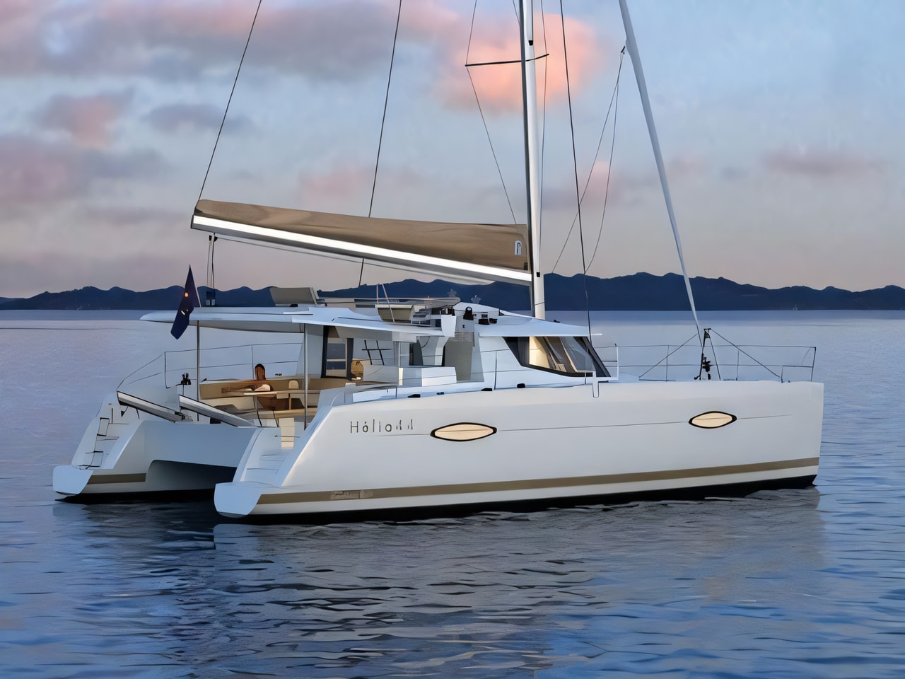Exterior overview of Helia 44 catamaran for charter from Adriatic Croatia