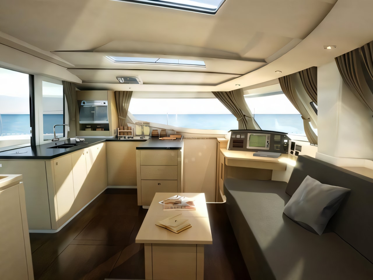 Layout of Helia 44 catamaran with 6 cabins Croatia yacht charter