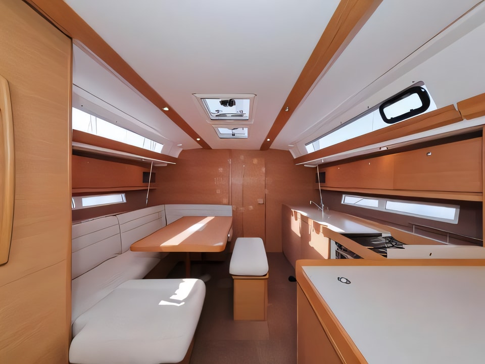 Interior of Dufour 450 GL sail boat with 4 cabins Croatia yacht charter