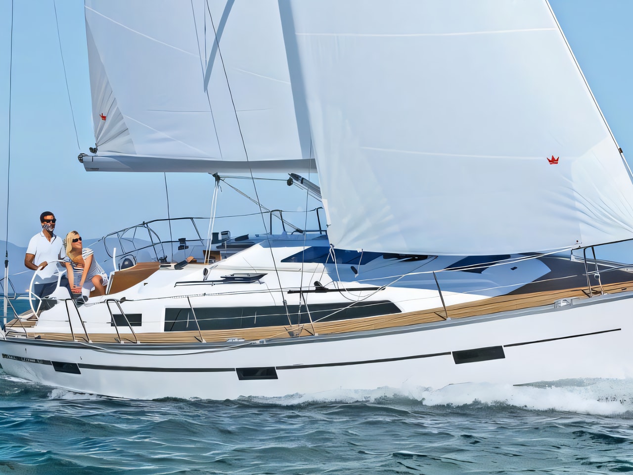 Exterior overview of Bavaria Cruiser 37 sail boat for charter from Seget Donji Marina Baotic in the Split sailing area Croatia