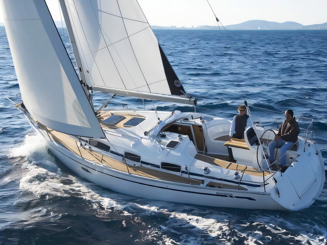 Exterior overview of Bavaria 38 Cruiser sail boat for charter from Seget Donji Marina Baotic in the Split sailing area Croatia