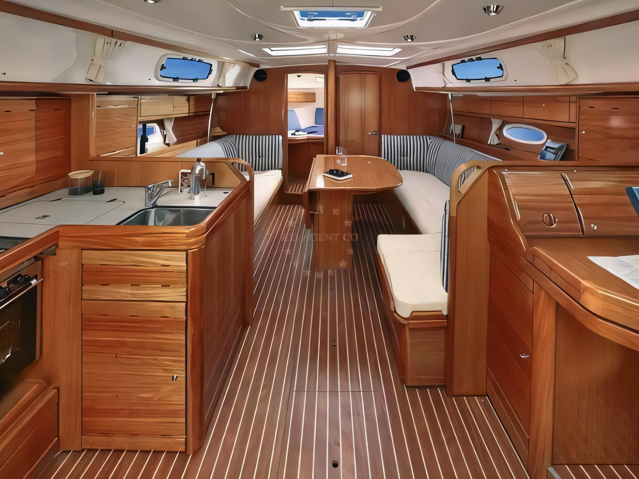 Layout of Bavaria 38 Cruiser sail boat with 3 cabins Croatia yacht charter
