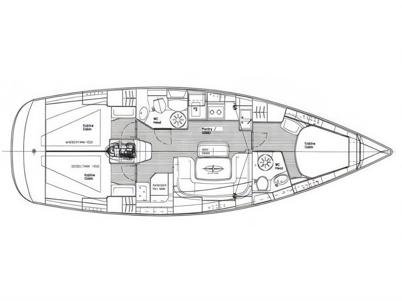 Interior of Bavaria 39 Cruiser sail boat with 3 cabins Croatia yacht charter