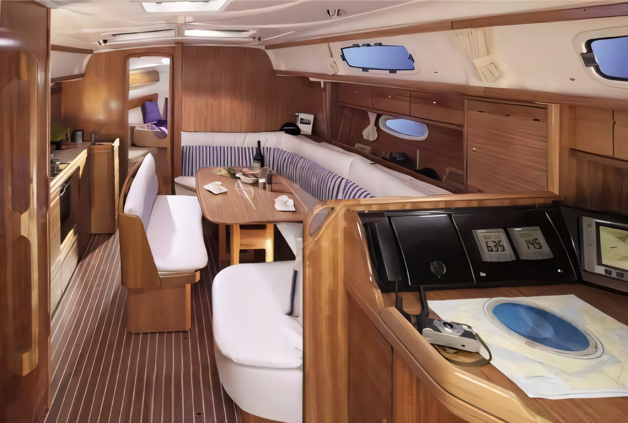 Layout of Bavaria 39 Cruiser sail boat with 3 cabins Croatia yacht charter