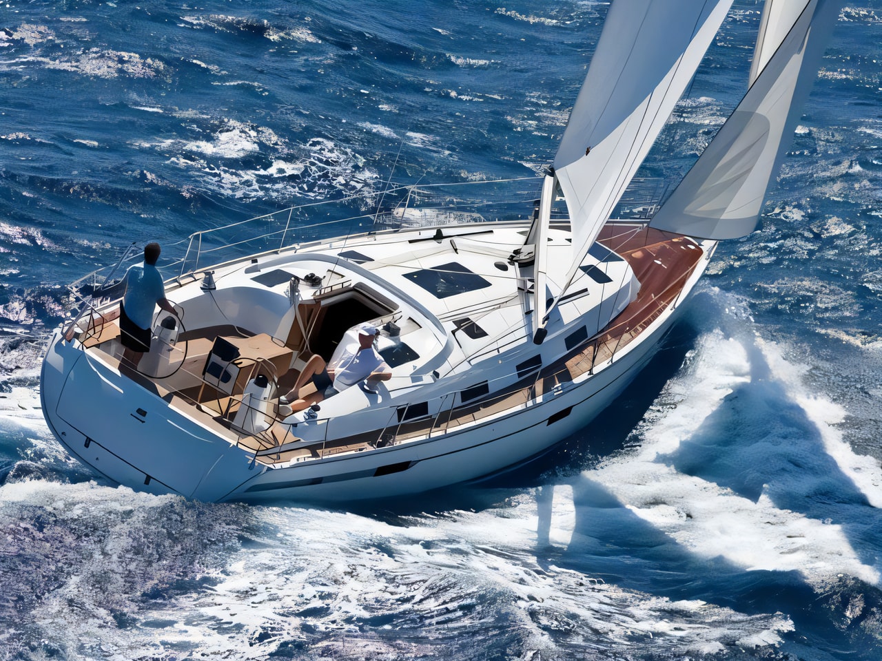Exterior overview of Bavaria 40 Cruiser sail boat for charter from Seget Donji Marina Baotic in the Split sailing area Croatia