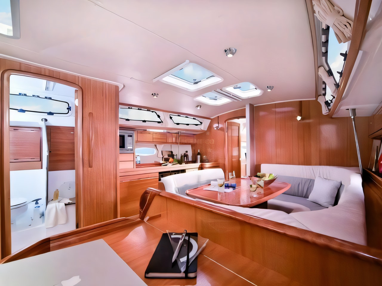 Layout of Bavaria 40 Cruiser sail boat with 3 cabins Croatia yacht charter