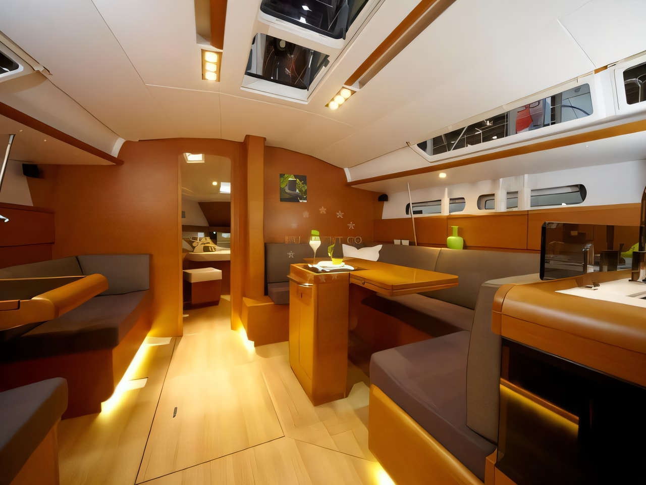 Layout of Sun Odyssey 439 sail boat with 4 cabins Croatia yacht charter