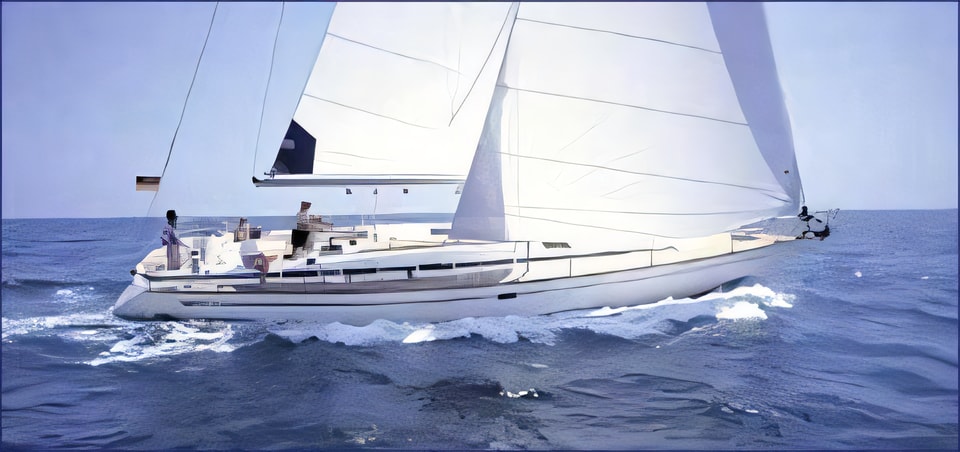 Exterior overview of Bavaria Cruiser 50 sail boat for charter from Seget Donji Marina Baotic in the Split sailing area Croatia
