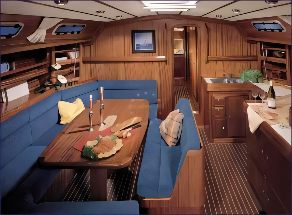 Interior of Bavaria Cruiser 50 sail boat with 5 cabins Croatia yacht charter
