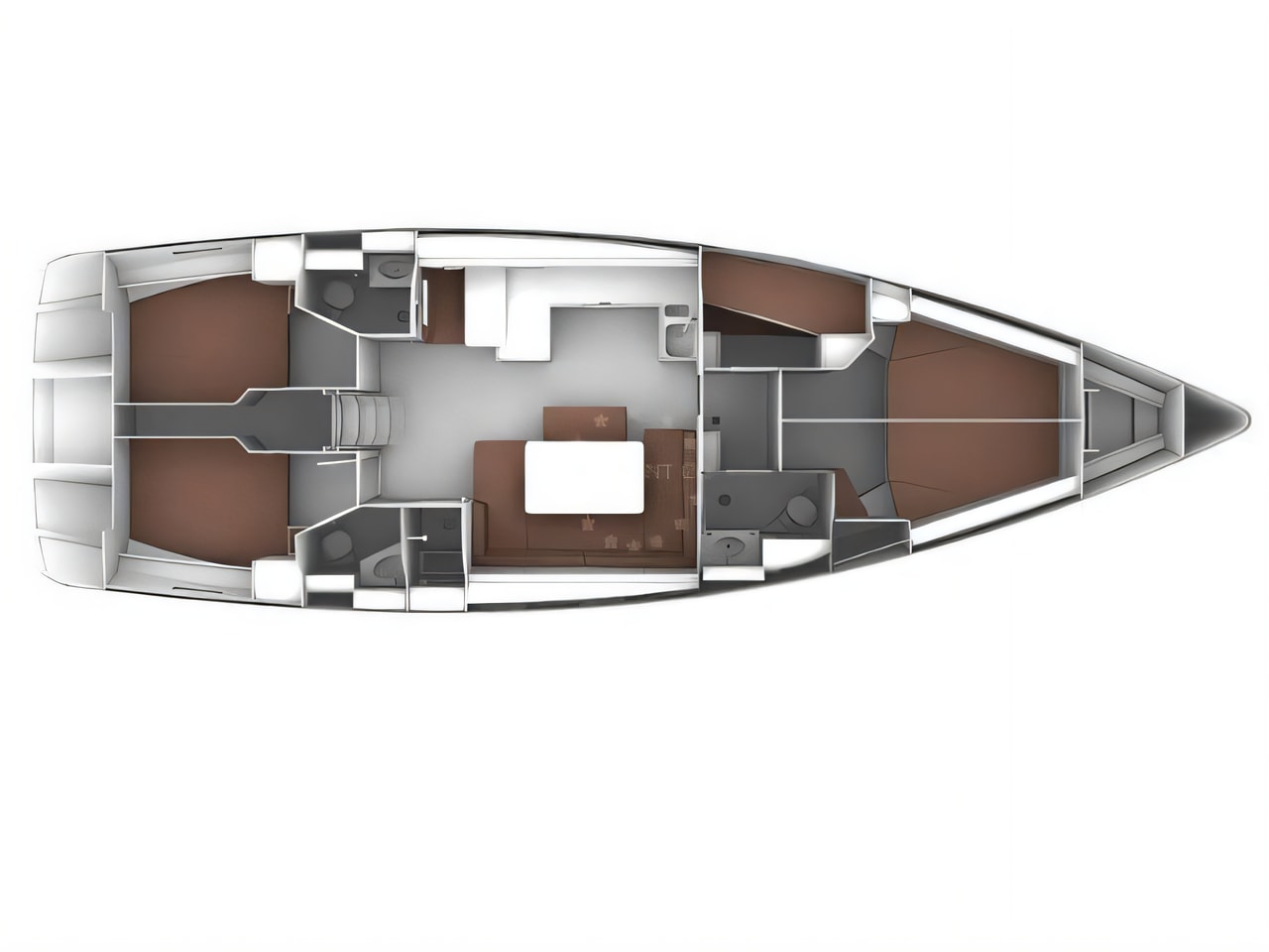 Interior of Bavaria Cruiser 51 sail boat with 5 cabins Croatia yacht charter
