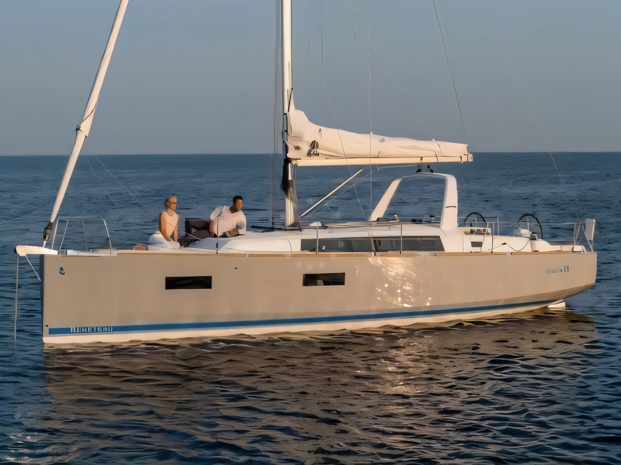 Exterior overview of Oceanis 38.1 sail boat for charter from Seget Donji Marina Baotic in the Split sailing area Croatia