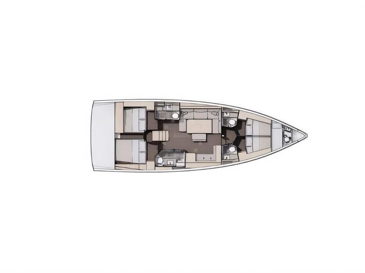 Interior of Dufour 470 sail boat with 0 cabins Croatia yacht charter