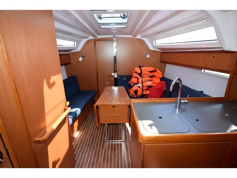 Interior of Bavaria 37 Cruiser sail boat with 3 cabins Croatia yacht charter