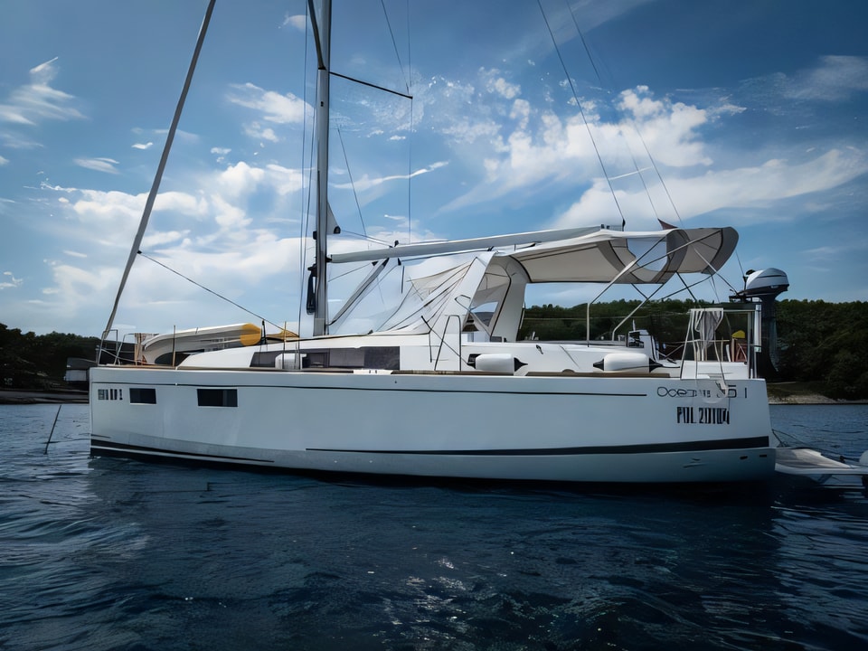 Exterior overview of Beneteau Oceanis 35.1 sail boat for charter from Split ACI Marina in the Split sailing area Croatia