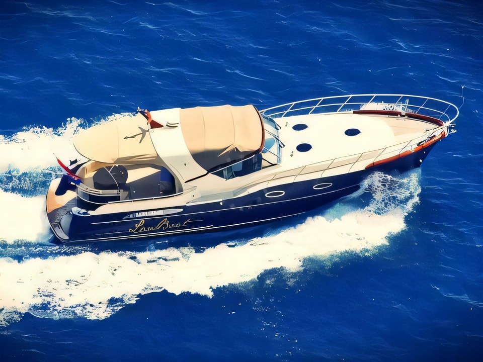 Exterior overview of Catcruiser 45 motor boat for charter from Podstrana Marina Lav in the Split sailing area Croatia