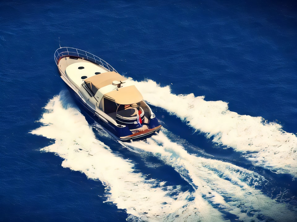 Layout of Catcruiser 45 motor boat with 3 cabins Croatia yacht charter