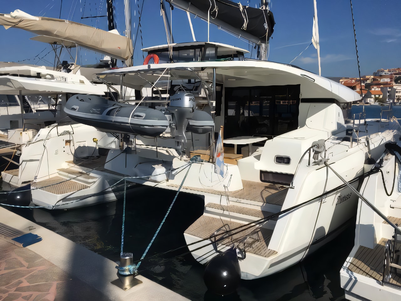Exterior overview of Lagoon 42 4 cabins catamaran for charter from Adriatic Croatia
