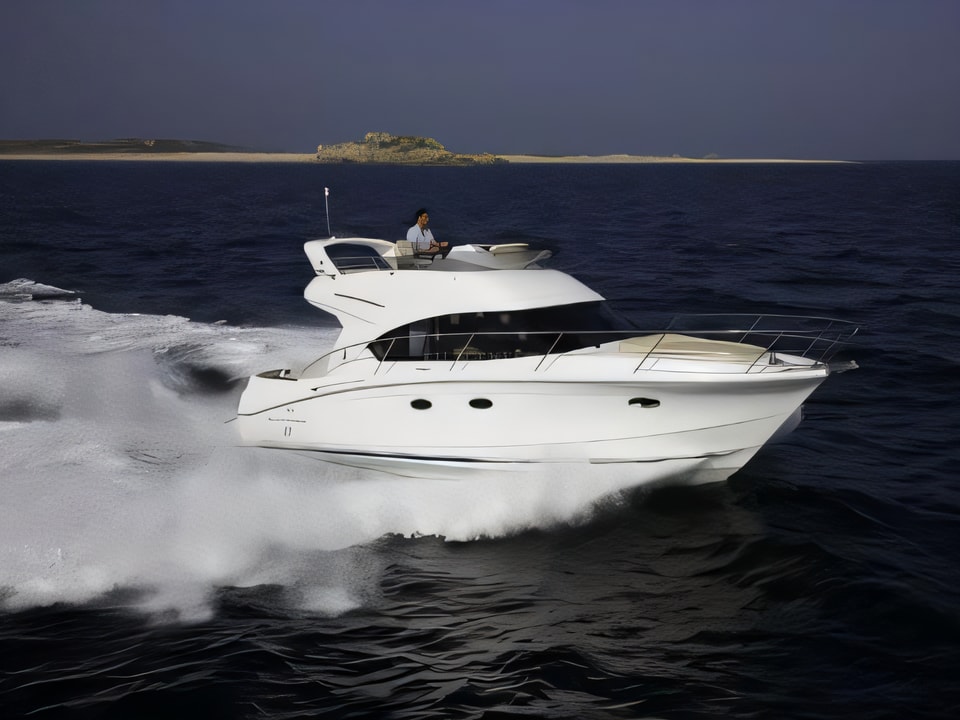 Exterior overview of Beneteau Antares 36 motor boat for charter from Sibenik Marina Mandalina in the Sibenik sailing area Croatia
