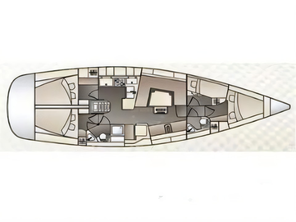 Elan 444 Impression yacht layout 4 cabins Croatia charter