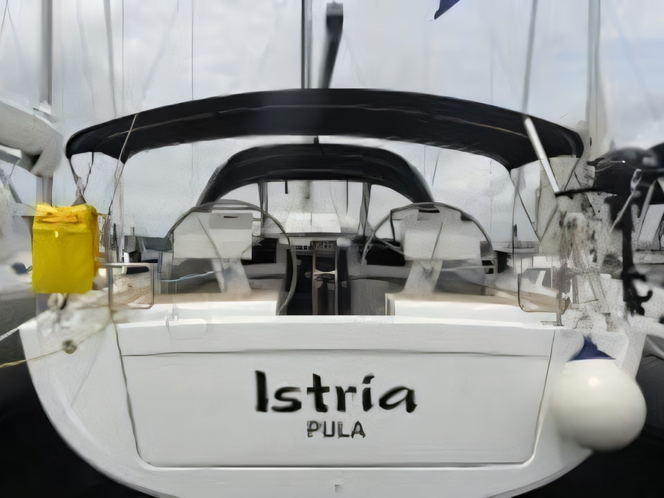 Exterior overview of Hanse 455 sail boat for charter from Pula ACI Marina in the Istria / Kvarner sailing area Croatia
