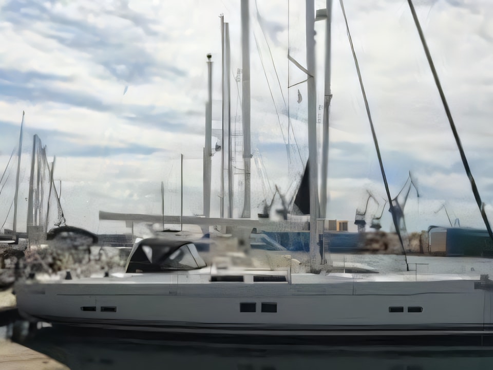 Exterior overview of Hanse 575 sail boat for charter from Pula ACI Marina in the Istria / Kvarner sailing area Croatia