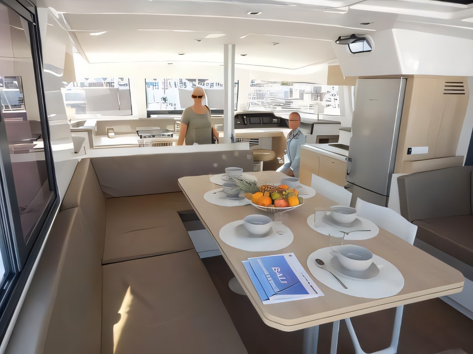 Interior of Bali 4.1 catamaran with 6 cabins Croatia yacht charter