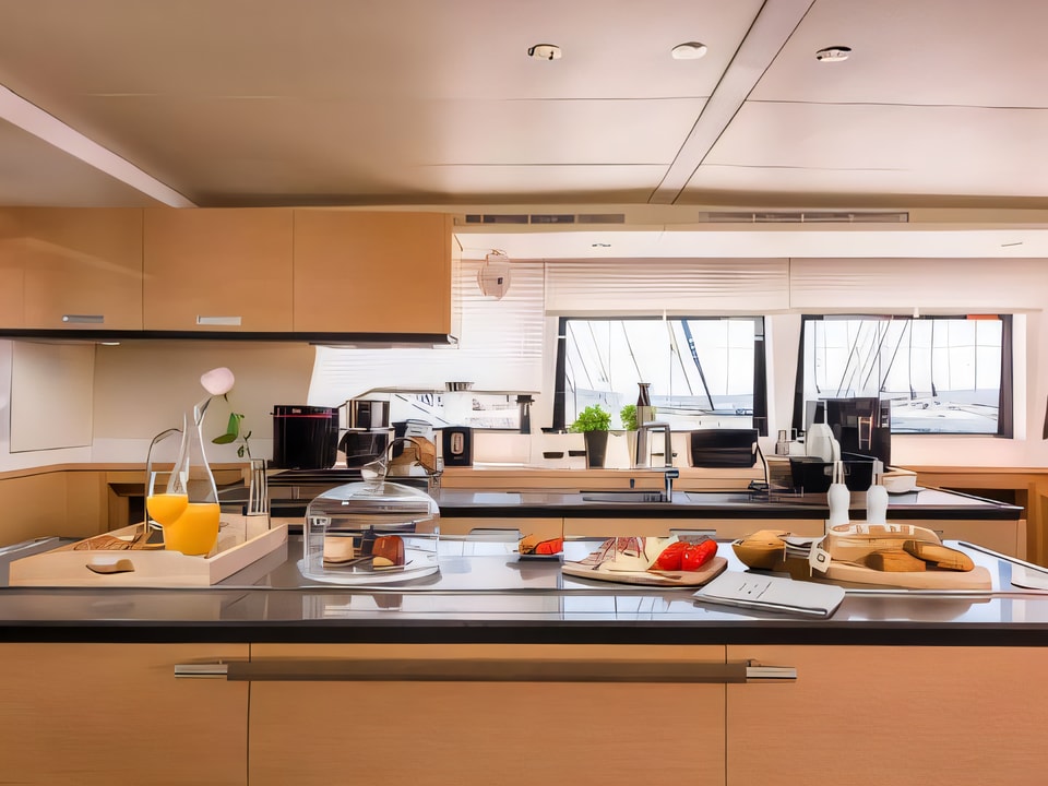 Interior of Lagoon 620 catamaran with 5 cabins Croatia yacht charter
