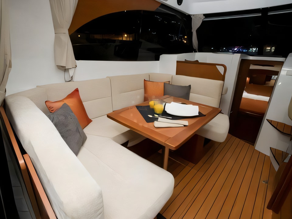Interior of Beneteau Antares 30 Fly motor boat with 2 cabins Croatia yacht charter