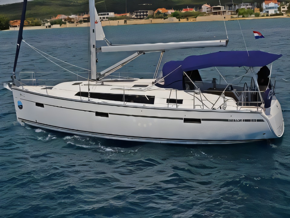 Exterior overview of BAVARIA C 41 BT sail boat for charter from Sukosan Marina Dalmacija in the Zadar sailing area Croatia